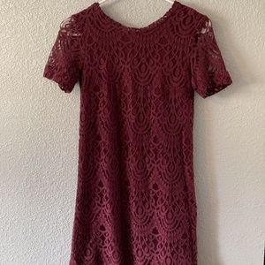 Maroon Lace Cocktail Dress